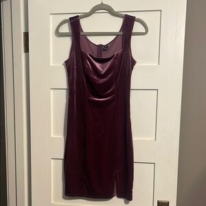 SHEIN Red Velvet Bodycon Mini Dress Sleeveless